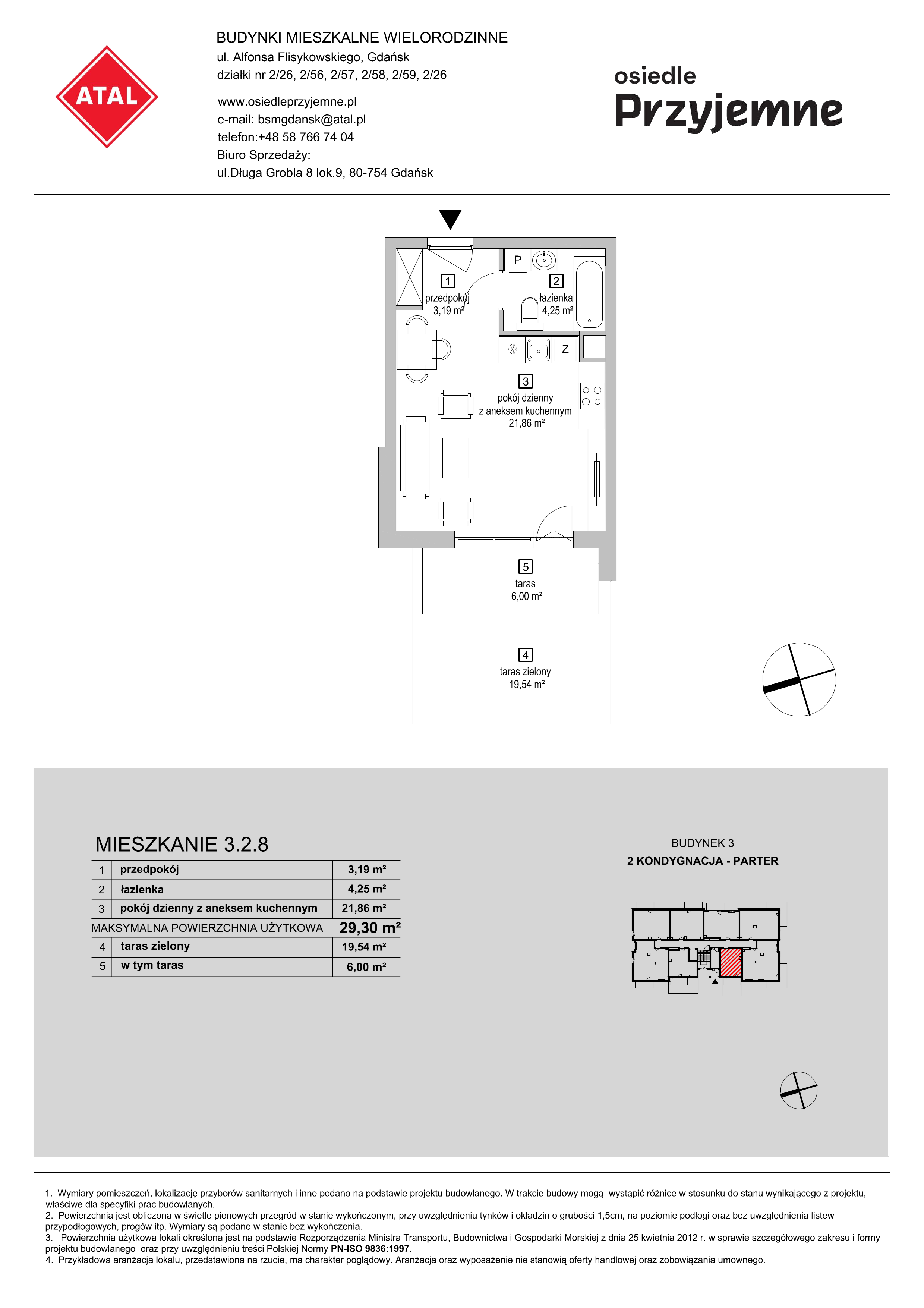 Mieszkanie 29,30 m², parter, oferta nr 3.2.8, Osiedle Przyjemne - etap II, Gdańsk, Jasień, ul. Flisykowskiego-idx