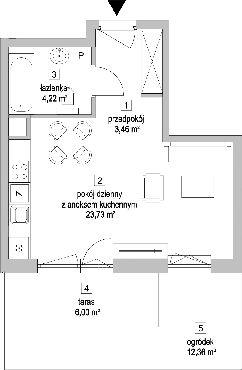 Mieszkanie 31,46 m², parter, oferta nr 4.2.1, Osiedle Przyjemne - etap II, Gdańsk, Jasień, ul. Flisykowskiego-idx