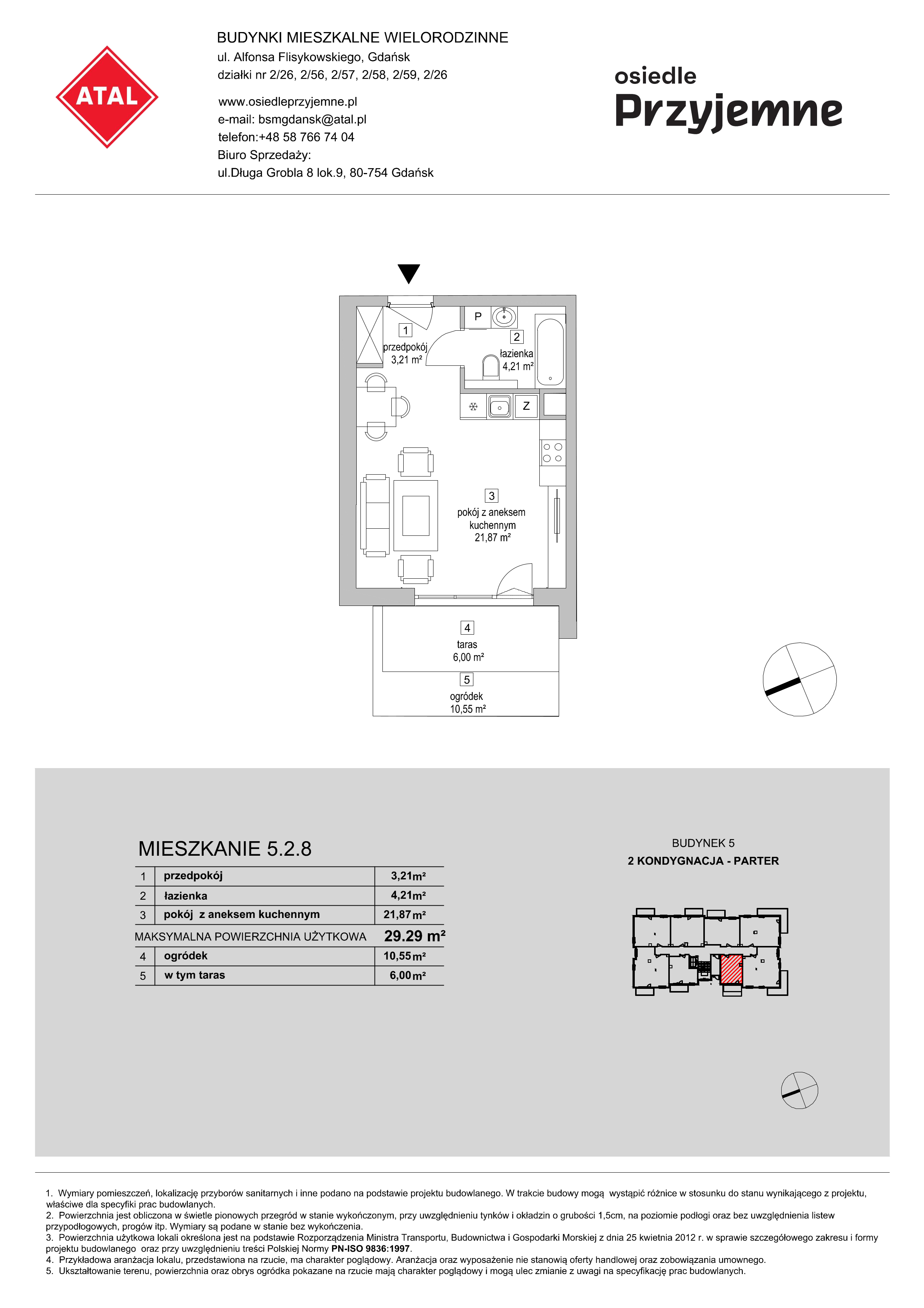 Mieszkanie 29,29 m², parter, oferta nr 5.2.8, Osiedle Przyjemne - etap II, Gdańsk, Jasień, ul. Flisykowskiego-idx