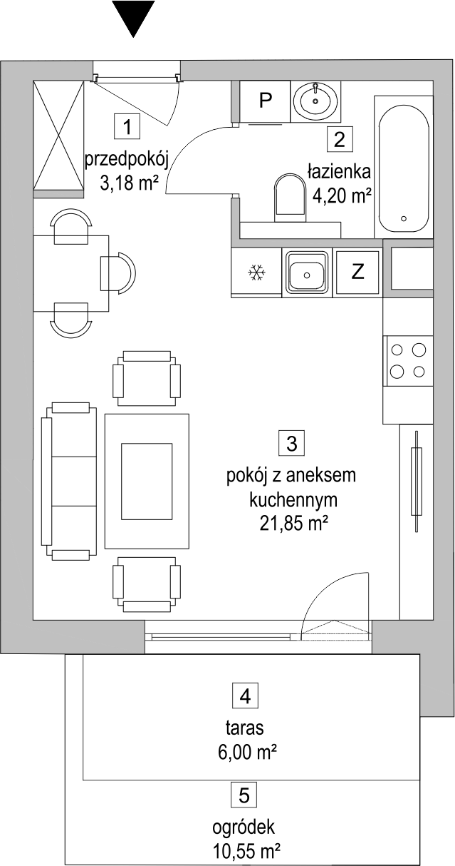 Mieszkanie 29,29 m², parter, oferta nr 5.2.8, Osiedle Przyjemne - etap II, Gdańsk, Jasień, ul. Flisykowskiego-idx