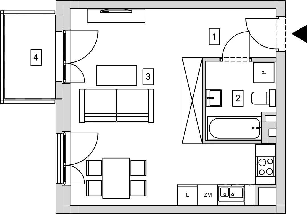 Mieszkanie 33,99 m², piętro 2, oferta nr B7-K1-2-8, ATAL Strachowicka, Wrocław, Żerniki, Fabryczna, ul. Strachowicka-idx