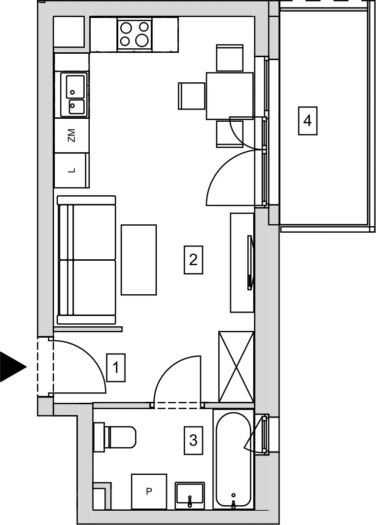 Mieszkanie 26,80 m², piętro 2, oferta nr B9-K2-2-6, ATAL Strachowicka, Wrocław, Żerniki, Fabryczna, ul. Strachowicka-idx