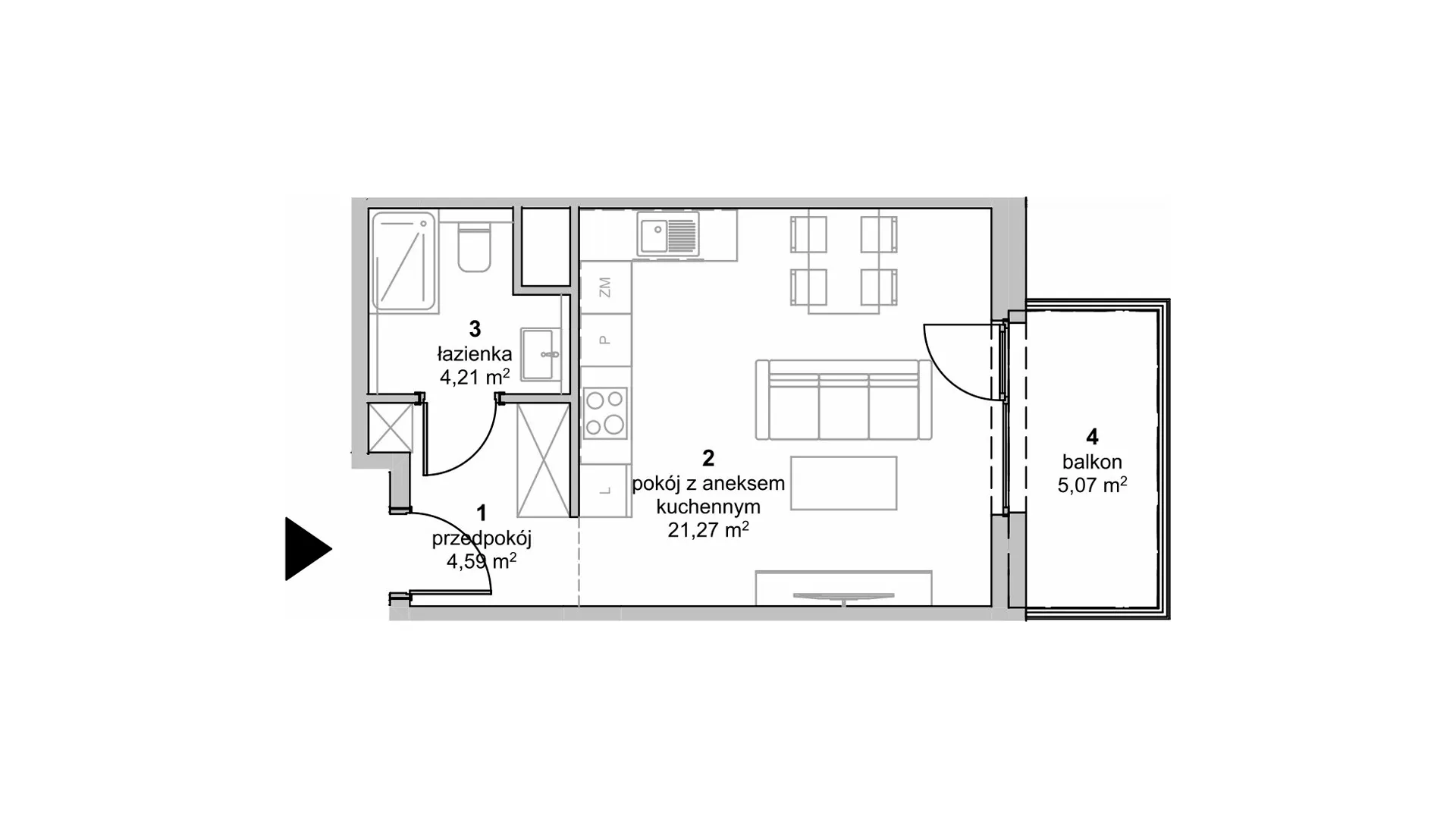 Mieszkanie 30,07 m², piętro 1, oferta nr S1.D.1.3, ATAL Idea Swarzędz II, Swarzędz, ul. Tabaki-idx