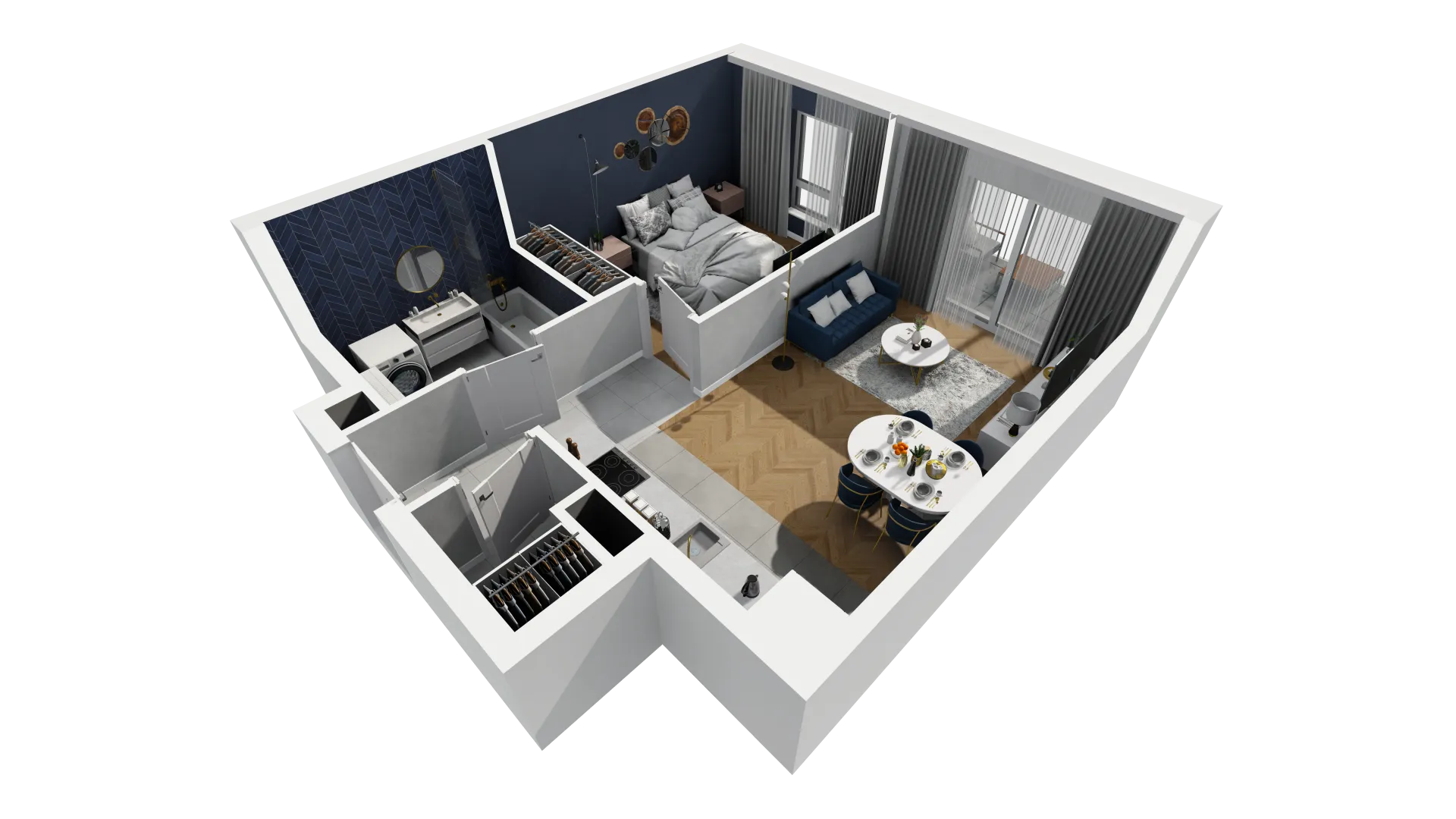 Mieszkanie 43,31 m², piętro 1, oferta nr 1A.05, Akacjowa Wita, Kraków, Prądnik Czerwony, Rakowice, ul. Akacjowa-idx