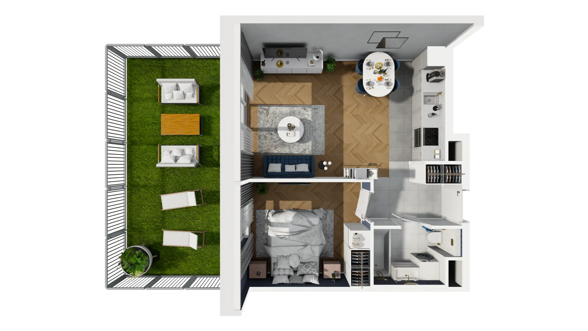 Mieszkanie 44,48 m², parter, oferta nr 2A.02, Akacjowa Wita, Kraków, Prądnik Czerwony, Rakowice, ul. Akacjowa-idx