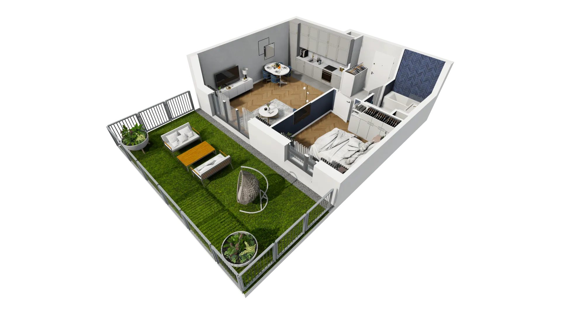 Mieszkanie 47,22 m², parter, oferta nr 2B.02, Akacjowa Wita, Kraków, Prądnik Czerwony, Rakowice, ul. Akacjowa-idx