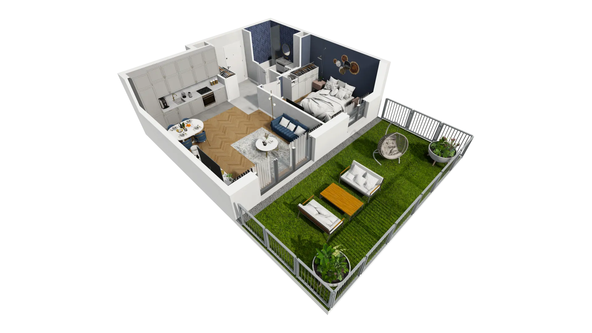 Mieszkanie 47,22 m², parter, oferta nr 2B.02, Akacjowa Wita, Kraków, Prądnik Czerwony, Rakowice, ul. Akacjowa-idx