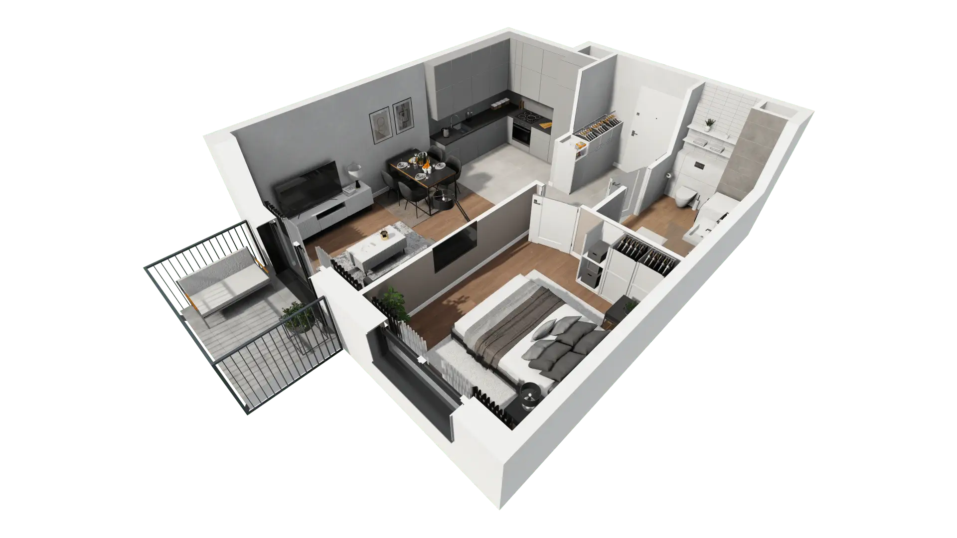 Mieszkanie 44,58 m², piętro 1, oferta nr 2.B.1.12, ATAL Apollina II, Kowale, ul. Apollina-idx