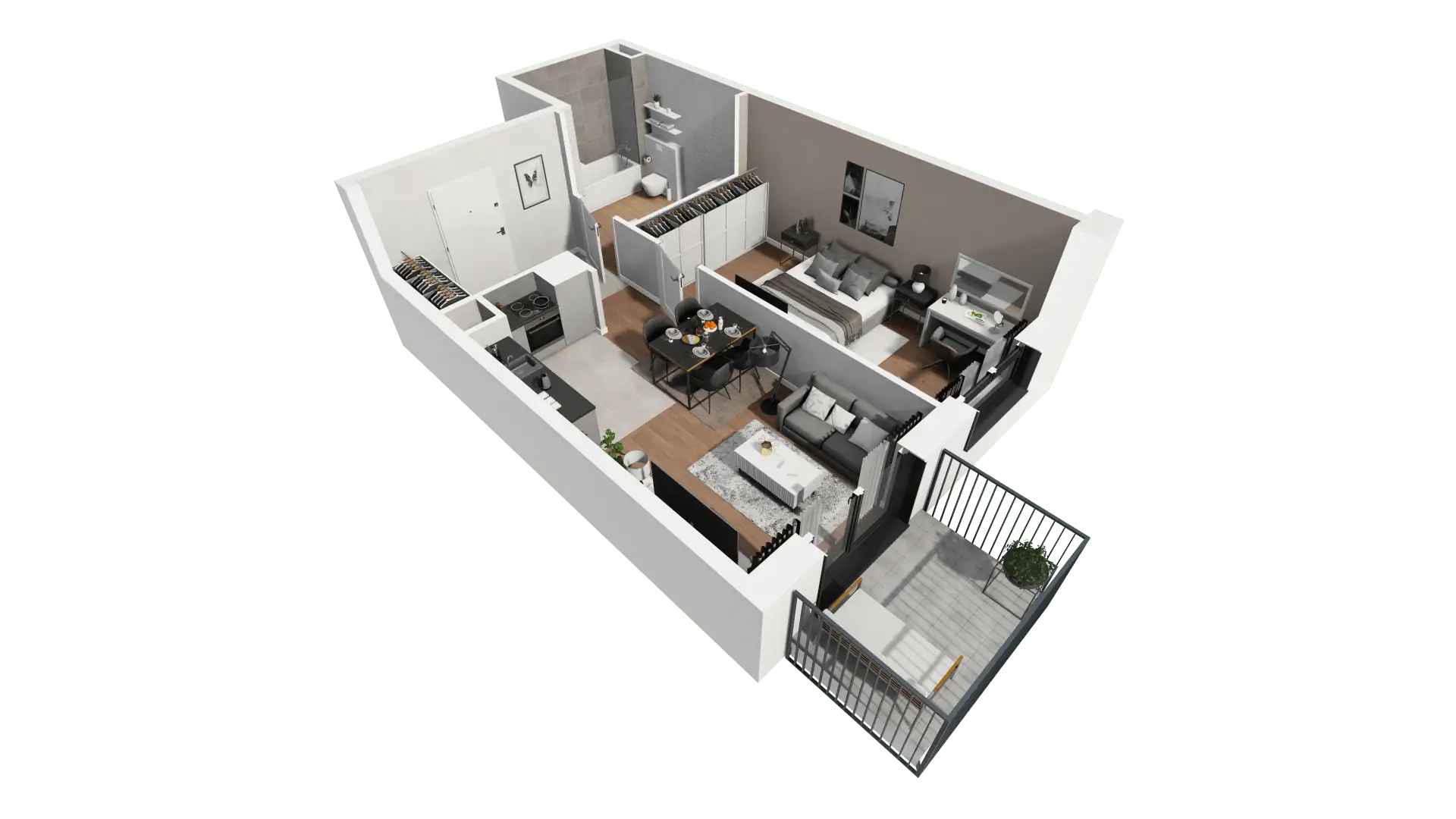 Mieszkanie 46,61 m², piętro 2, oferta nr 2.B.2.21, ATAL Apollina II, Kowale, ul. Apollina-idx