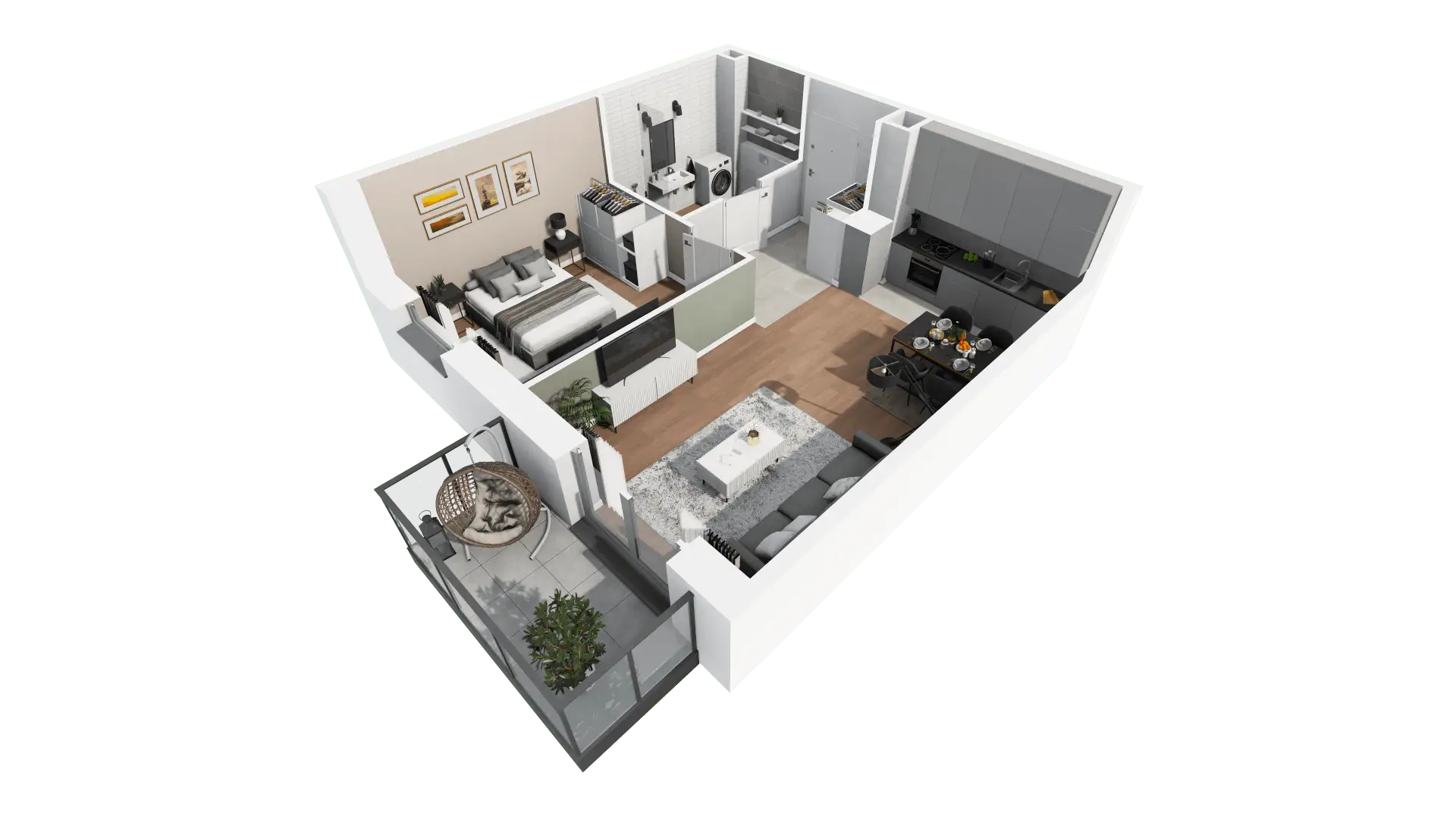 Mieszkanie 47,83 m², piętro 4, oferta nr B4-28, ATAL Apollina, Kowale, ul. Apollina-idx