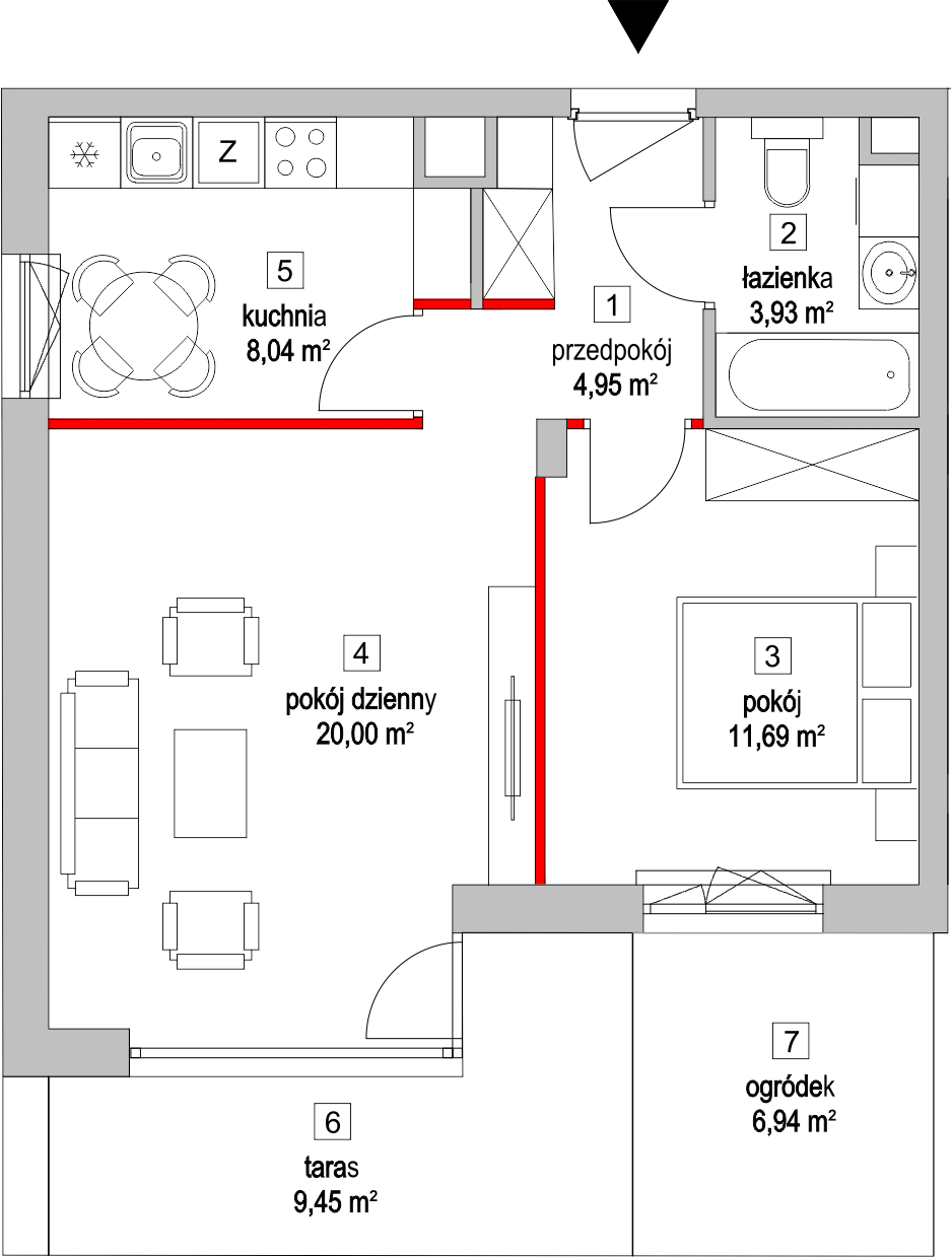 Mieszkanie 49,26 m², parter, oferta nr 4.2.2, Osiedle Przyjemne - etap II, Gdańsk, Jasień, ul. Flisykowskiego-idx