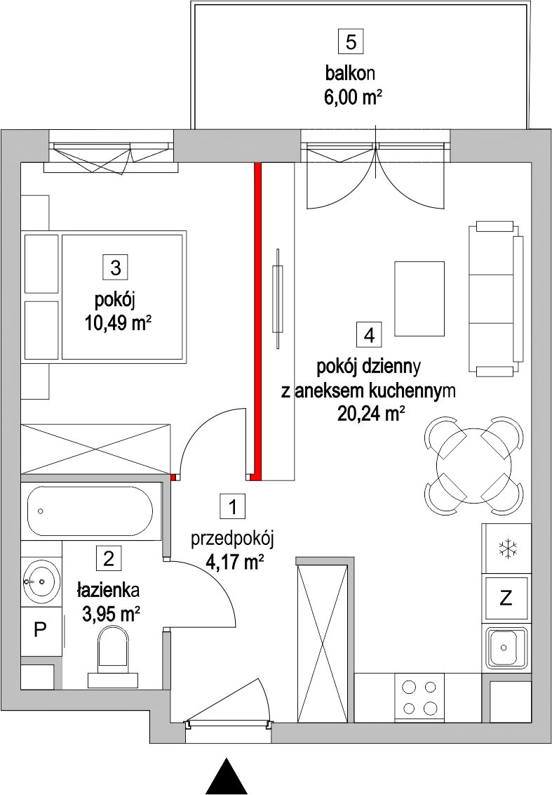 Mieszkanie 39,26 m², parter, oferta nr 4.2.5, Osiedle Przyjemne - etap II, Gdańsk, Jasień, ul. Flisykowskiego-idx