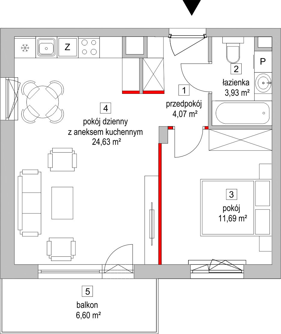 Mieszkanie 44,80 m², piętro 2, oferta nr 4.4.2, Osiedle Przyjemne - etap II, Gdańsk, Jasień, ul. Flisykowskiego-idx