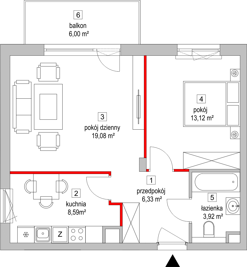 Mieszkanie 51,89 m², parter, oferta nr 5.2.3, Osiedle Przyjemne - etap II, Gdańsk, Jasień, ul. Flisykowskiego-idx