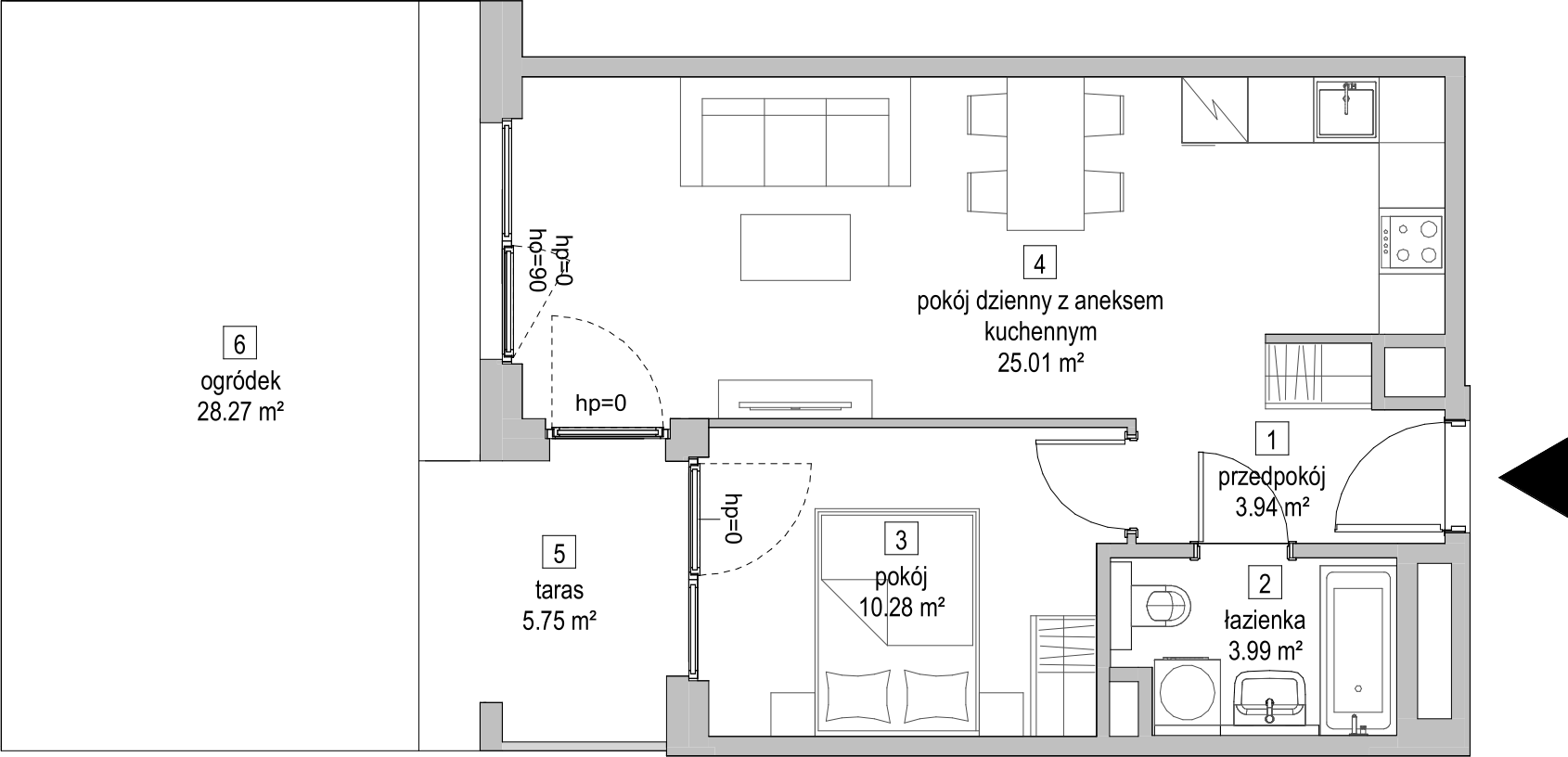 Mieszkanie 43,10 m², parter, oferta nr A.0.2, ATAL Symbioza, Gdynia, Cisowa, ul. Kcyńska-idx