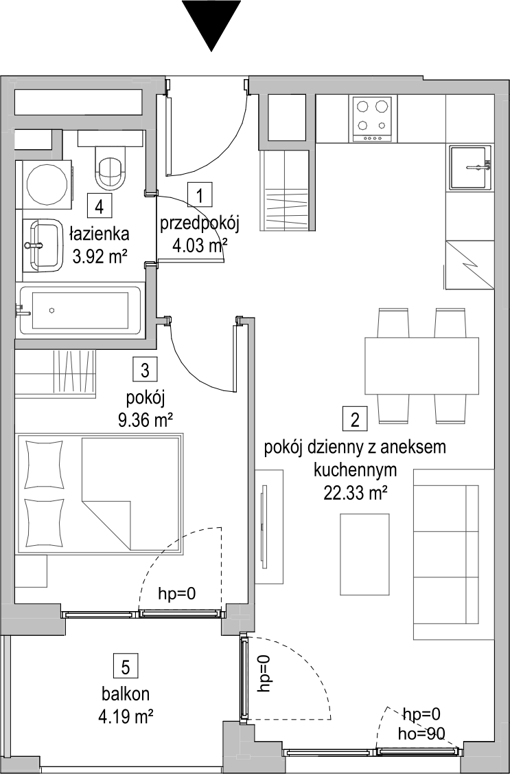 Mieszkanie 39,57 m², piętro 1, oferta nr A.1.3, ATAL Symbioza, Gdynia, Cisowa, ul. Kcyńska-idx