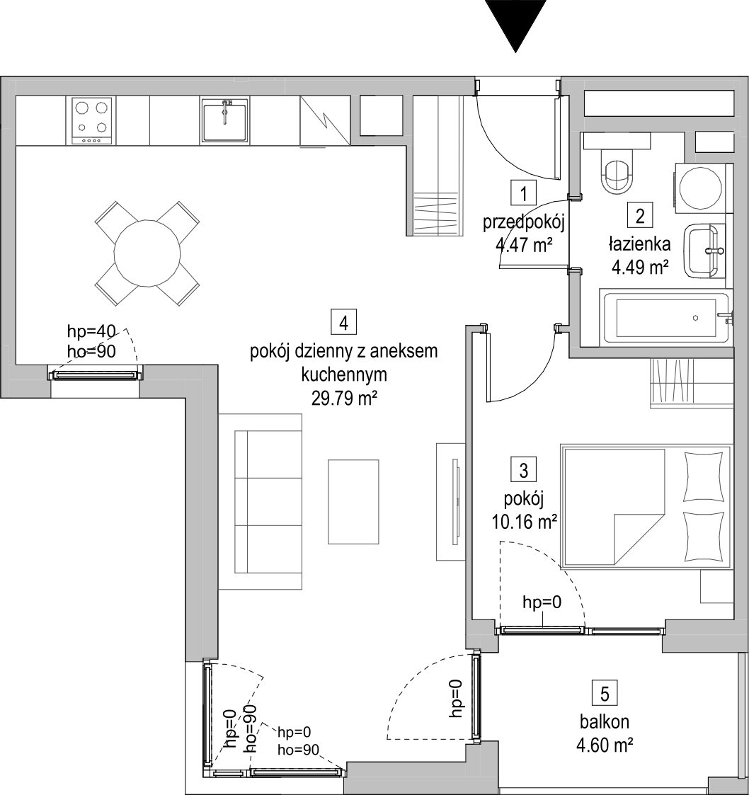 Mieszkanie 48,77 m², piętro 1, oferta nr A.1.4, ATAL Symbioza, Gdynia, Cisowa, ul. Kcyńska-idx