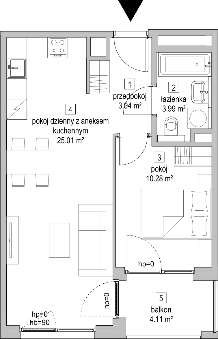 Mieszkanie 43,10 m², piętro 1, oferta nr A.1.6, ATAL Symbioza, Gdynia, Cisowa, ul. Kcyńska-idx