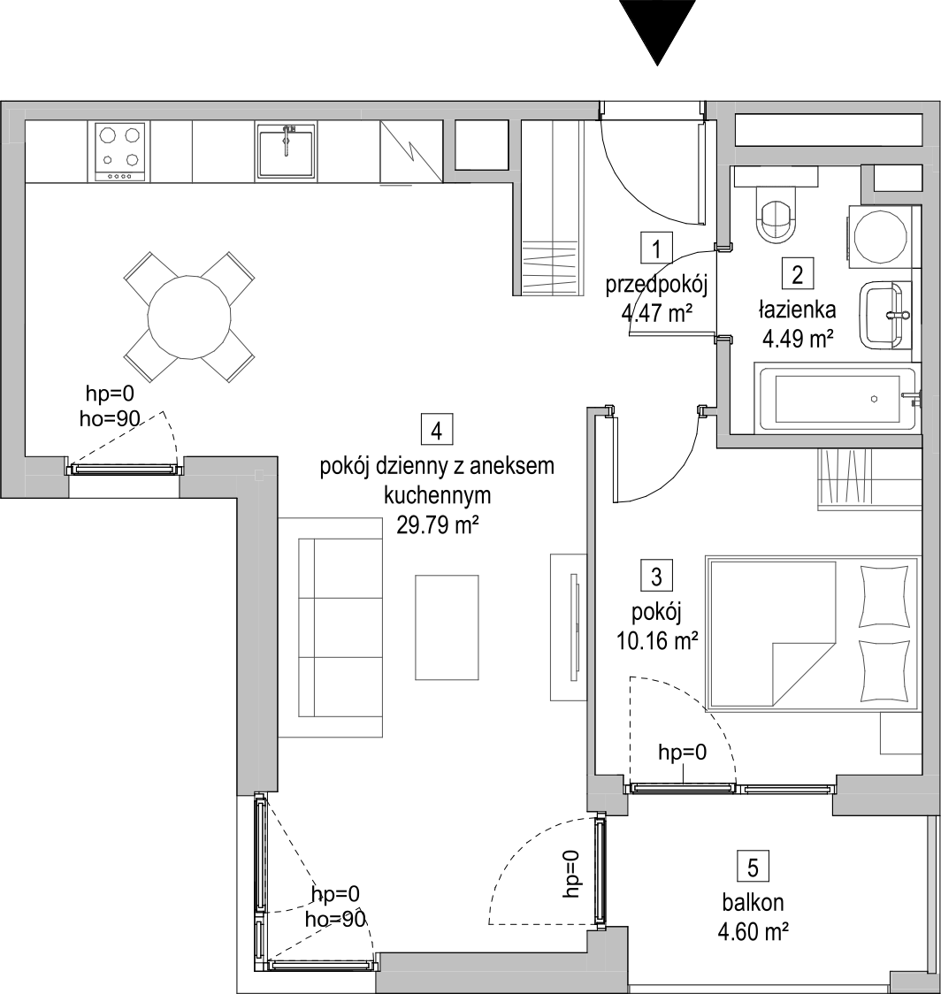 Mieszkanie 48,77 m², piętro 2, oferta nr A.2.4, ATAL Symbioza, Gdynia, Cisowa, ul. Kcyńska-idx