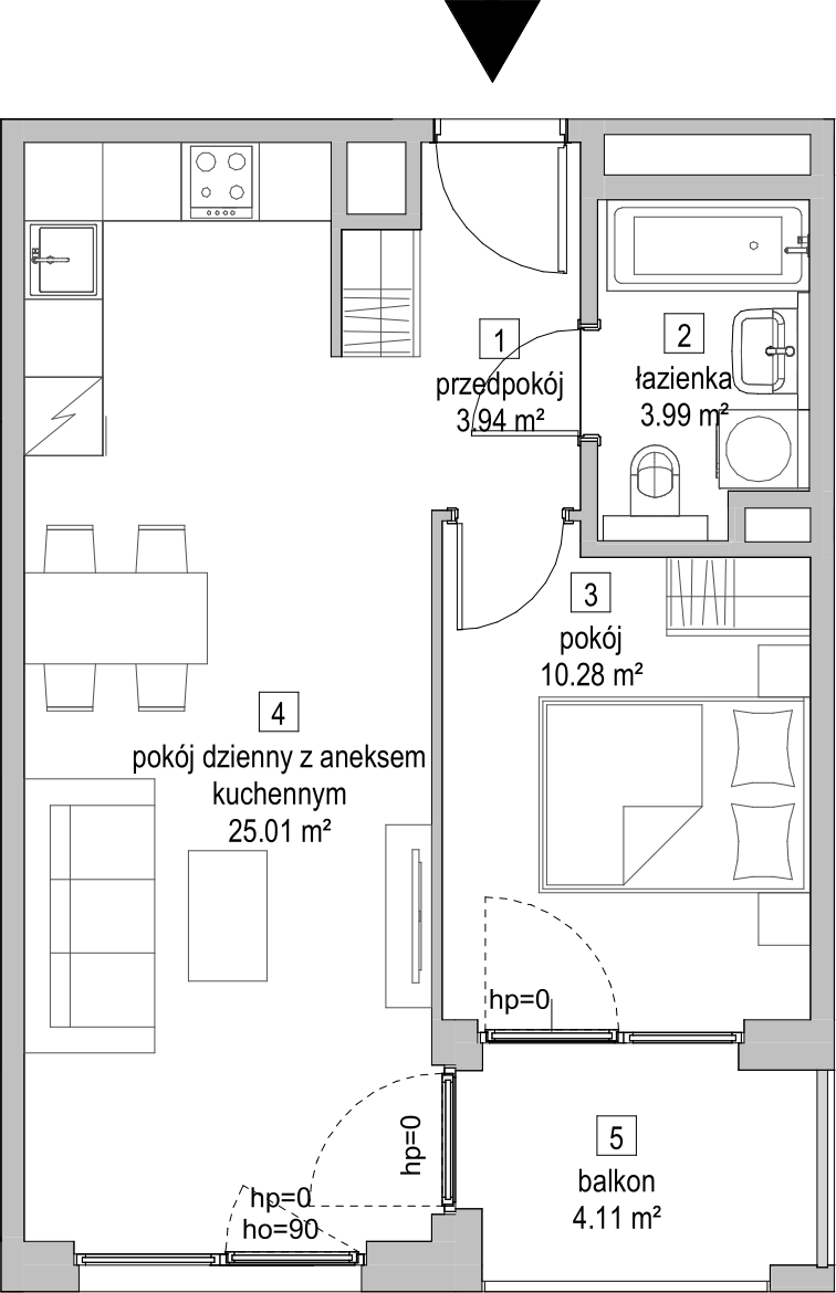 Mieszkanie 43,10 m², piętro 2, oferta nr A.2.6, ATAL Symbioza, Gdynia, Cisowa, ul. Kcyńska-idx