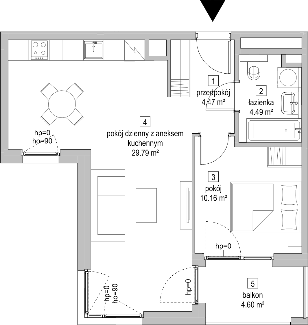 Mieszkanie 48,77 m², piętro 3, oferta nr A.3.5, ATAL Symbioza, Gdynia, Cisowa, ul. Kcyńska-idx