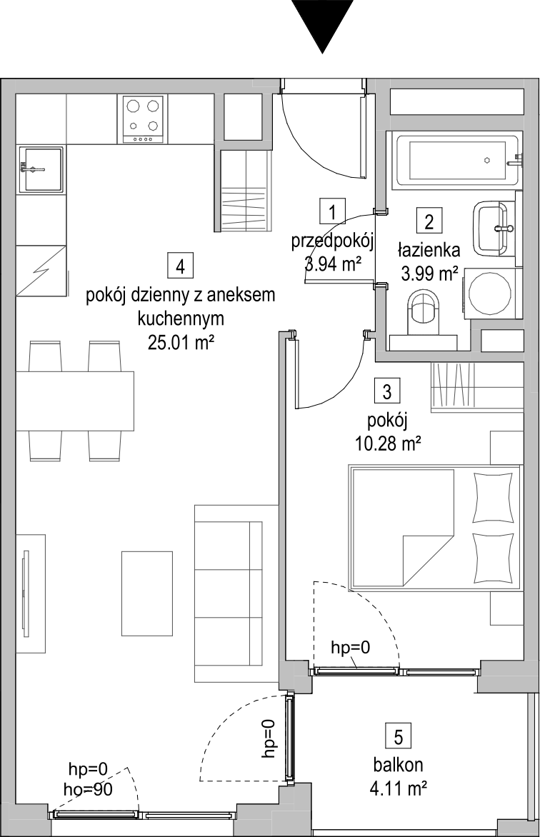 Mieszkanie 43,10 m², piętro 3, oferta nr A.3.7, ATAL Symbioza, Gdynia, Cisowa, ul. Kcyńska-idx