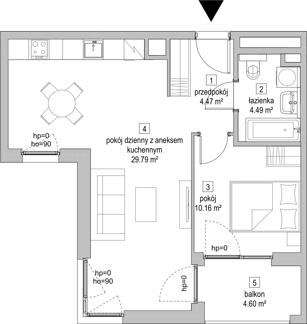 Mieszkanie 48,76 m², piętro 4, oferta nr A.4.5, ATAL Symbioza, Gdynia, Cisowa, ul. Kcyńska-idx