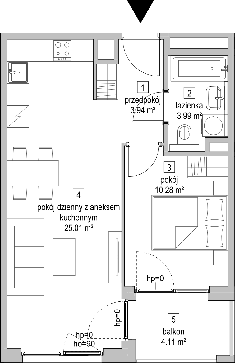 Mieszkanie 43,11 m², piętro 4, oferta nr A.4.7, ATAL Symbioza, Gdynia, Cisowa, ul. Kcyńska-idx