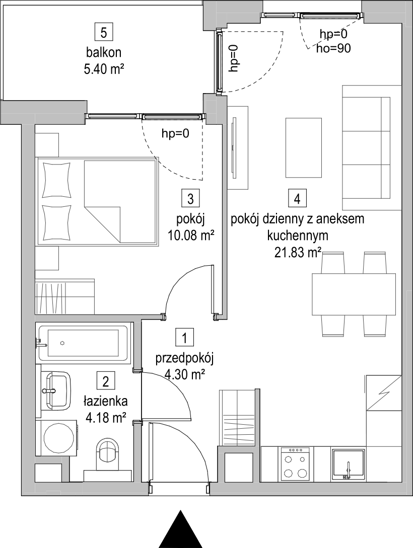 Mieszkanie 40,32 m², piętro 5, oferta nr A.5.1, ATAL Symbioza, Gdynia, Cisowa, ul. Kcyńska-idx