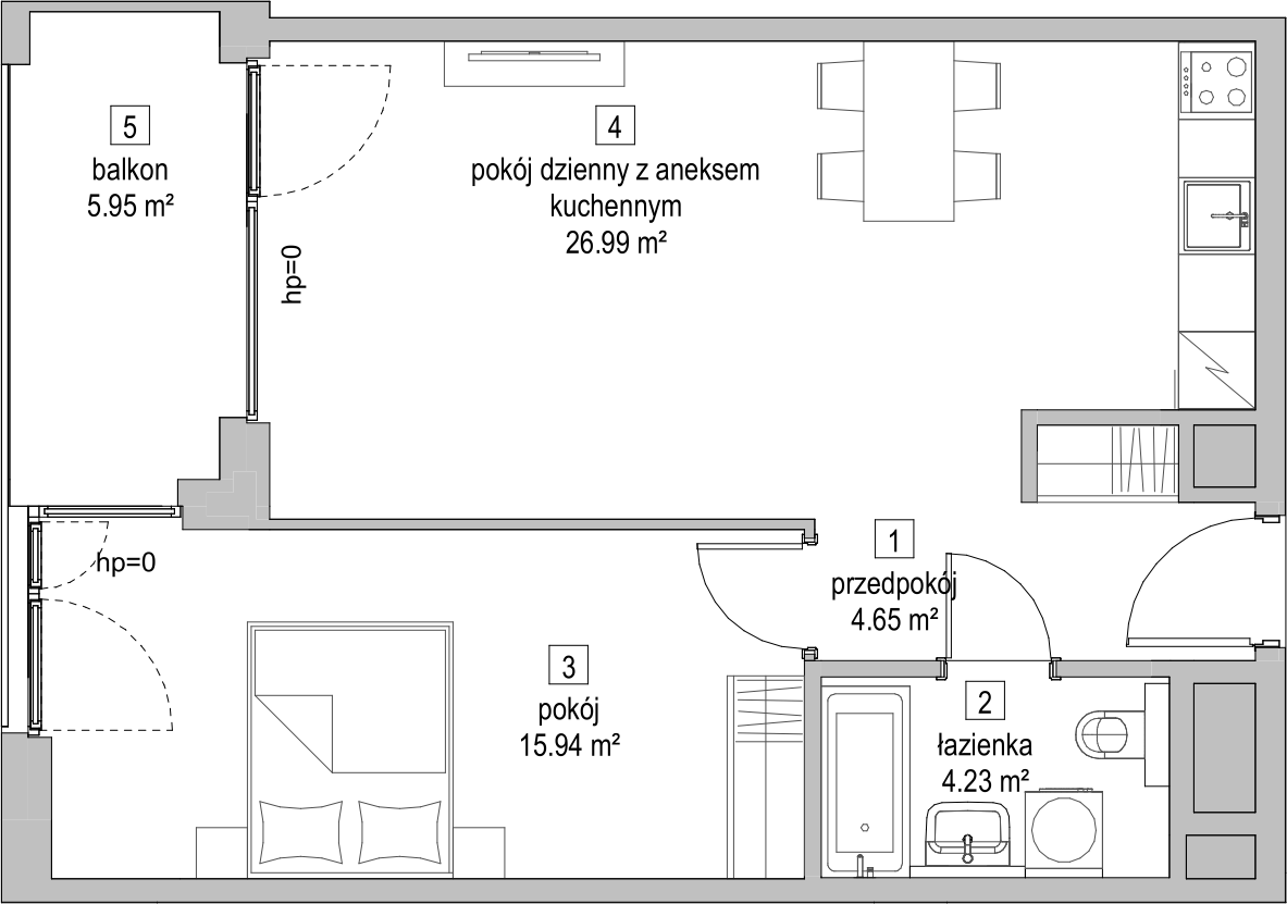 Mieszkanie 51,68 m², piętro 1, oferta nr B2.1.4, ATAL Symbioza, Gdynia, Cisowa, ul. Kcyńska-idx