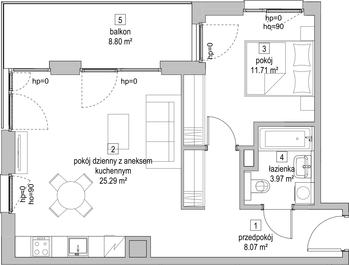 Mieszkanie 49,03 m², piętro 1, oferta nr B2.1.6, ATAL Symbioza, Gdynia, Cisowa, ul. Kcyńska-idx