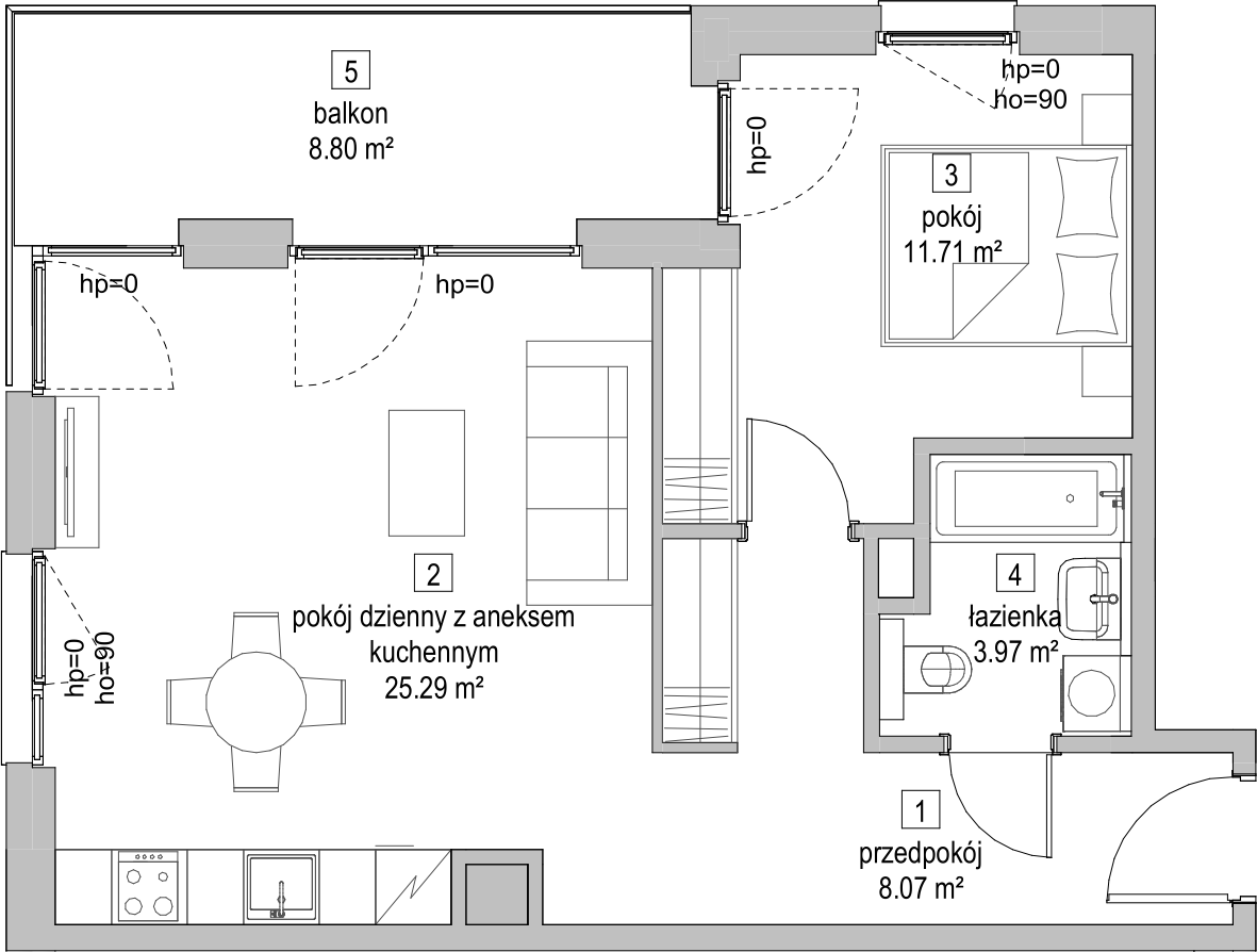 Mieszkanie 49,02 m², piętro 2, oferta nr B2.2.6, ATAL Symbioza, Gdynia, Cisowa, ul. Kcyńska-idx