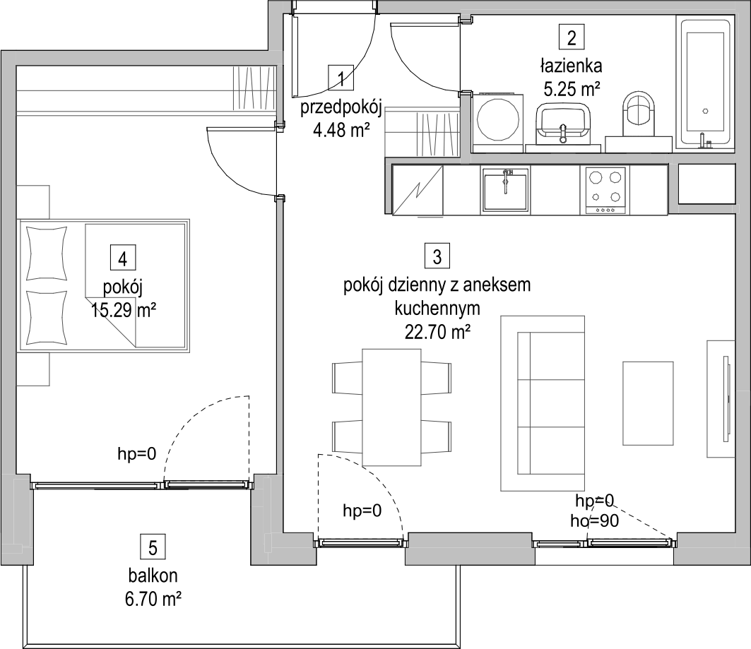 Mieszkanie 47,57 m², piętro 3, oferta nr C1.3.2, ATAL Symbioza, Gdynia, Cisowa, ul. Kcyńska-idx