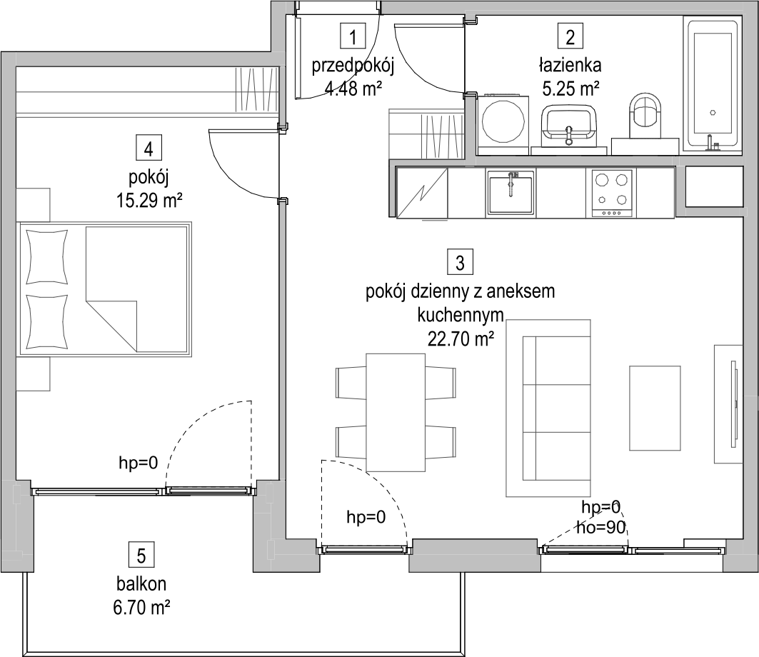 Mieszkanie 47,58 m², piętro 4, oferta nr C1.4.2, ATAL Symbioza, Gdynia, Cisowa, ul. Kcyńska-idx