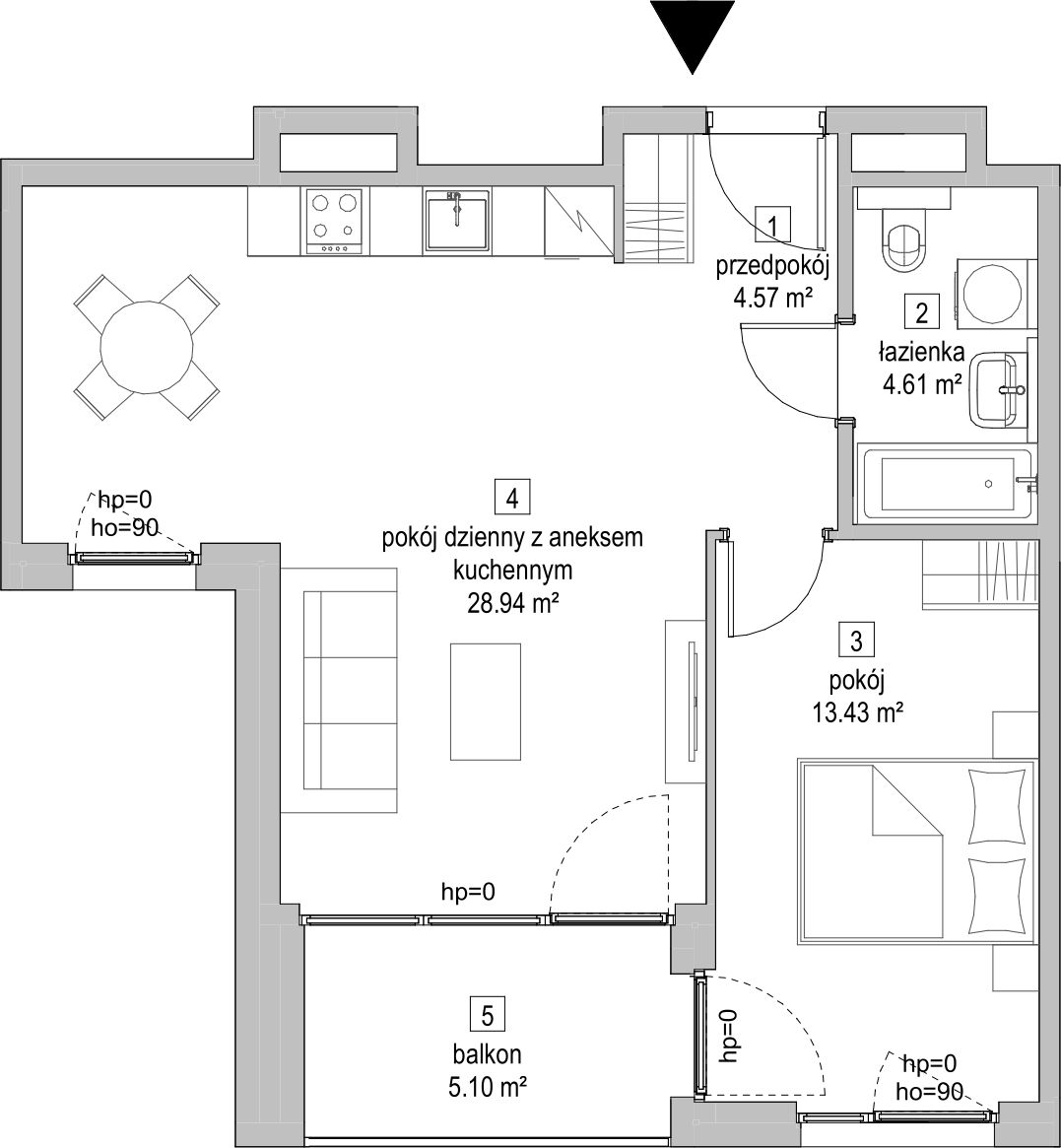 Mieszkanie 51,36 m², piętro 3, oferta nr D.3.4, ATAL Symbioza, Gdynia, Cisowa, ul. Kcyńska-idx