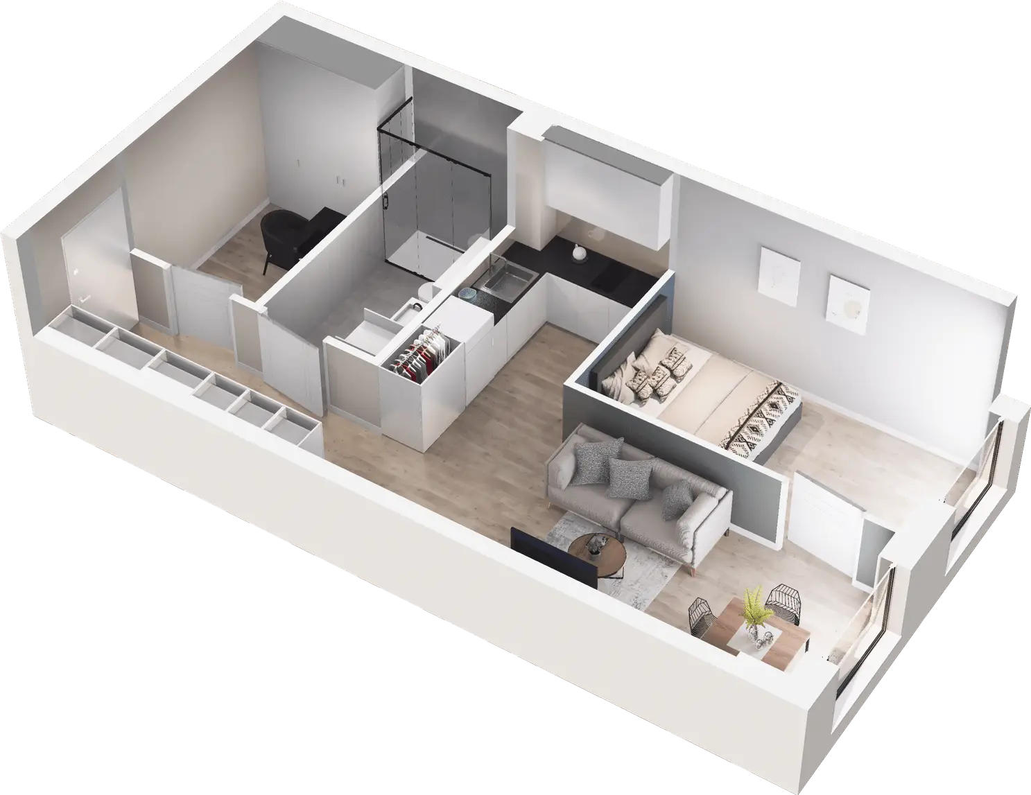 Mieszkanie 47,54 m², piętro 2, oferta nr II.A.08, Krakowska 35, Wrocław, Przedmieście Oławskie, Krzyki, ul. Krakowska-idx