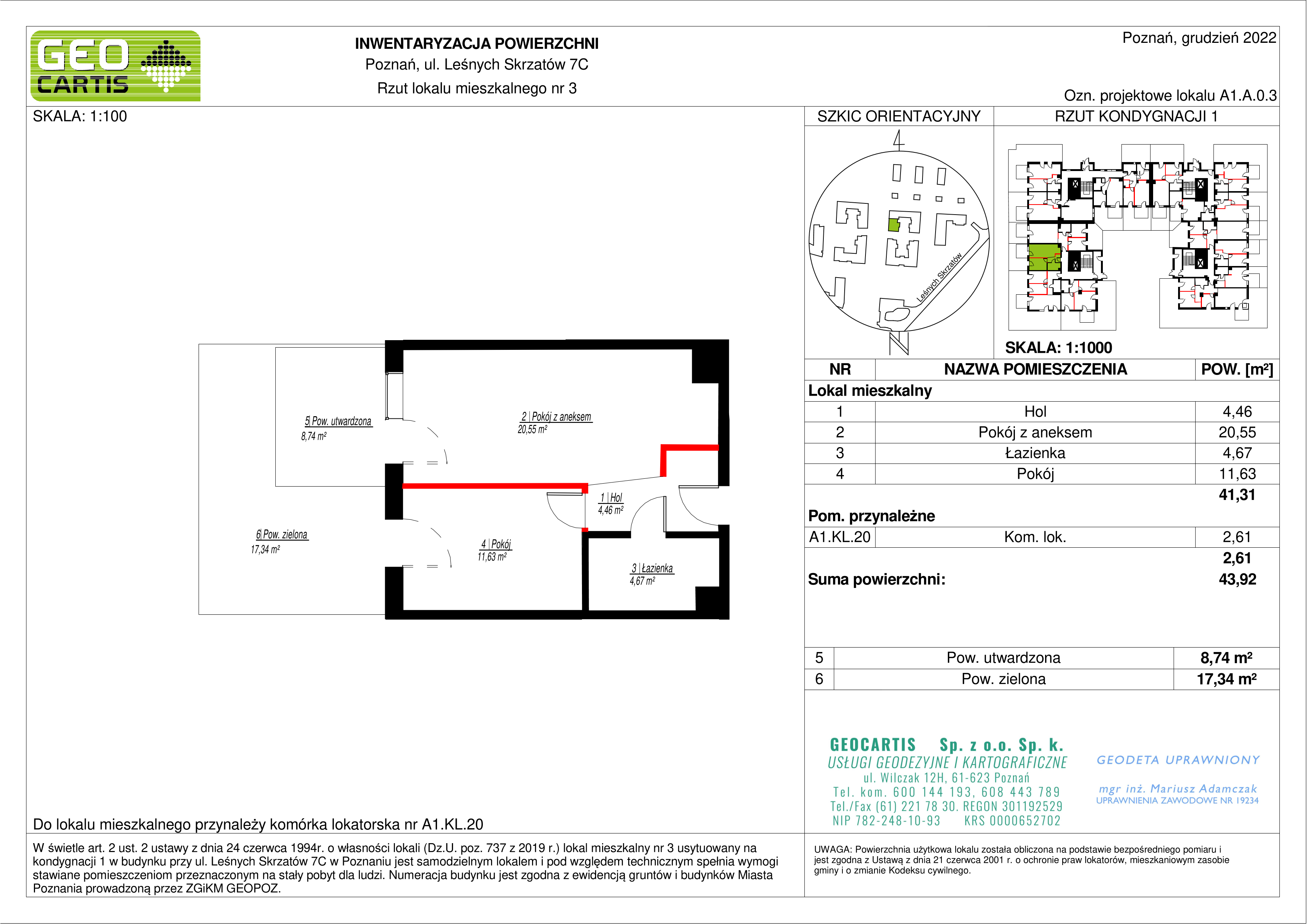 Mieszkanie 41,31 m², parter, oferta nr A1.A.0.3, Zacisze Marcelin, Poznań, Ławica, Marcelin, ul. Leśnych Skrzatów-idx