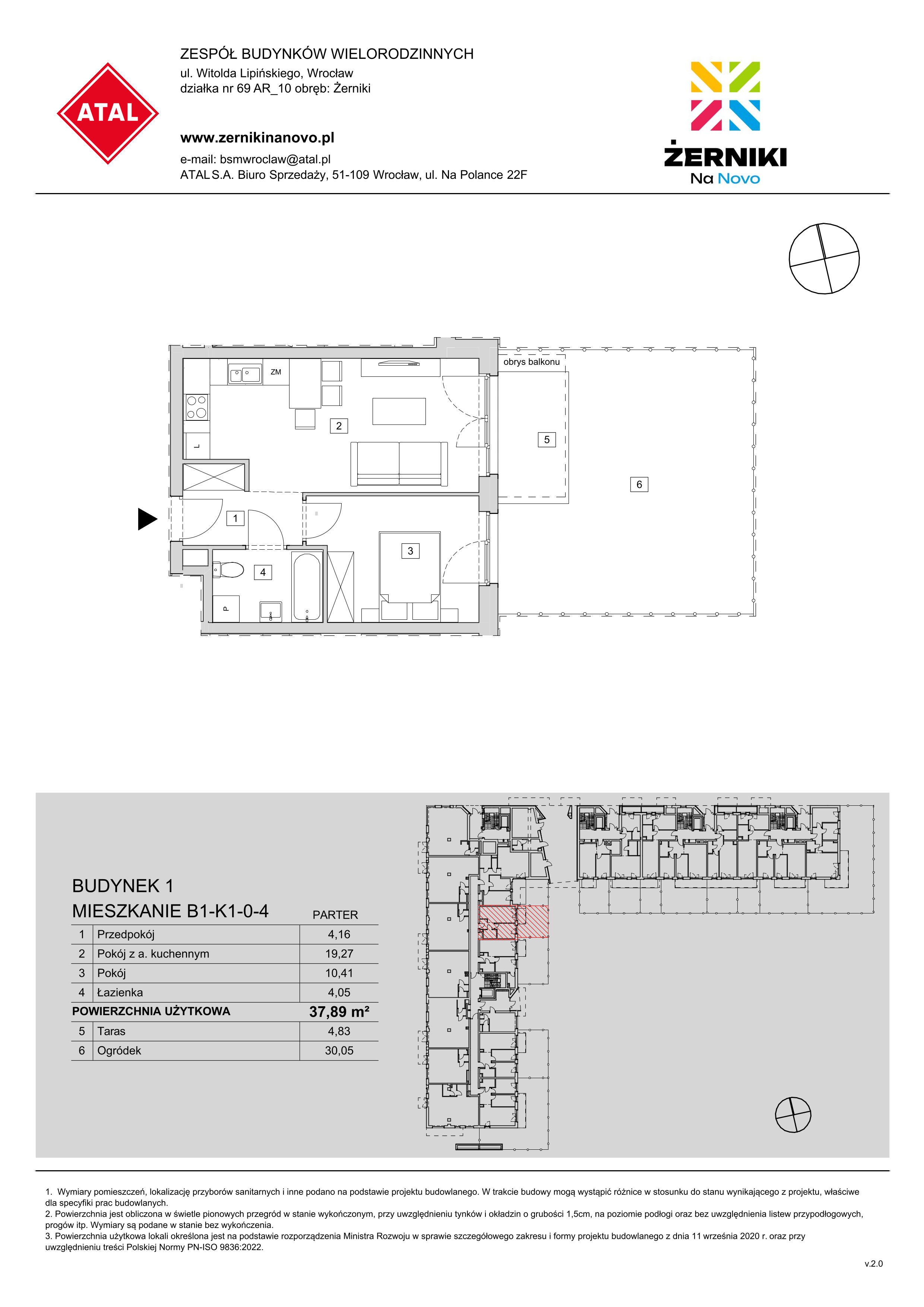 Mieszkanie 37,89 m², parter, oferta nr B1-K1-0-4, Żerniki Na Novo, Wrocław, Żerniki, ul. Maxa Berga-idx