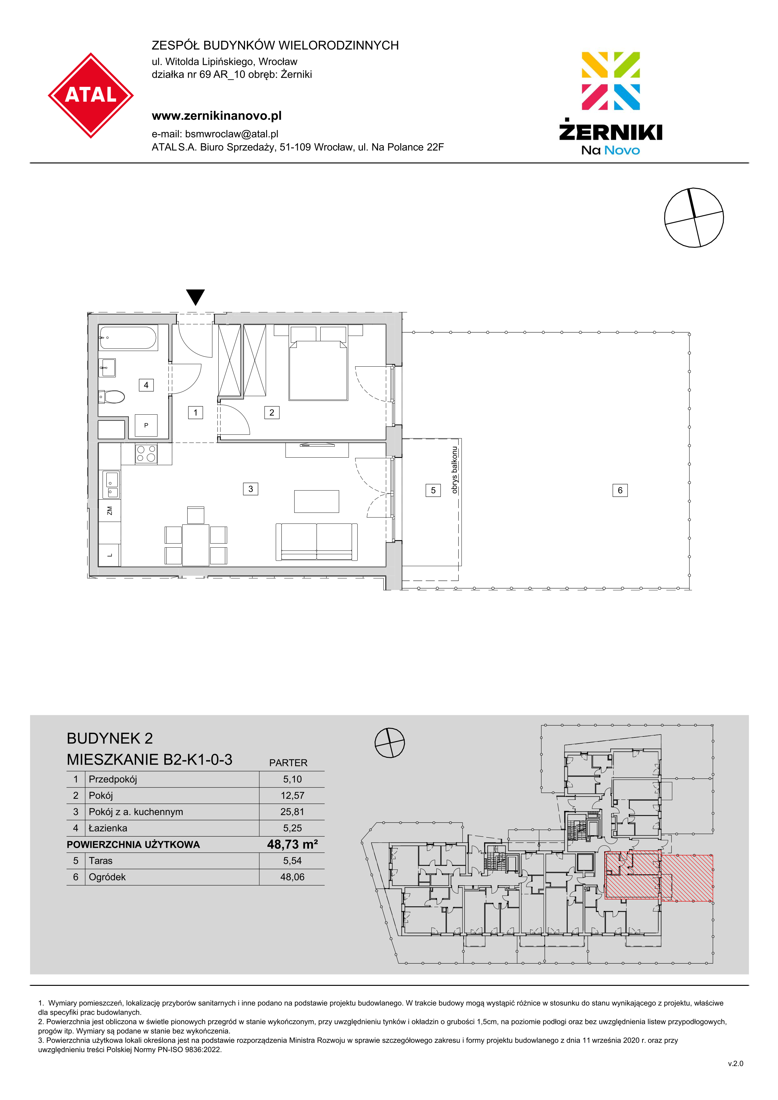 Mieszkanie 48,73 m², parter, oferta nr B2-K1-0-3, Żerniki Na Novo, Wrocław, Żerniki, ul. Maxa Berga-idx