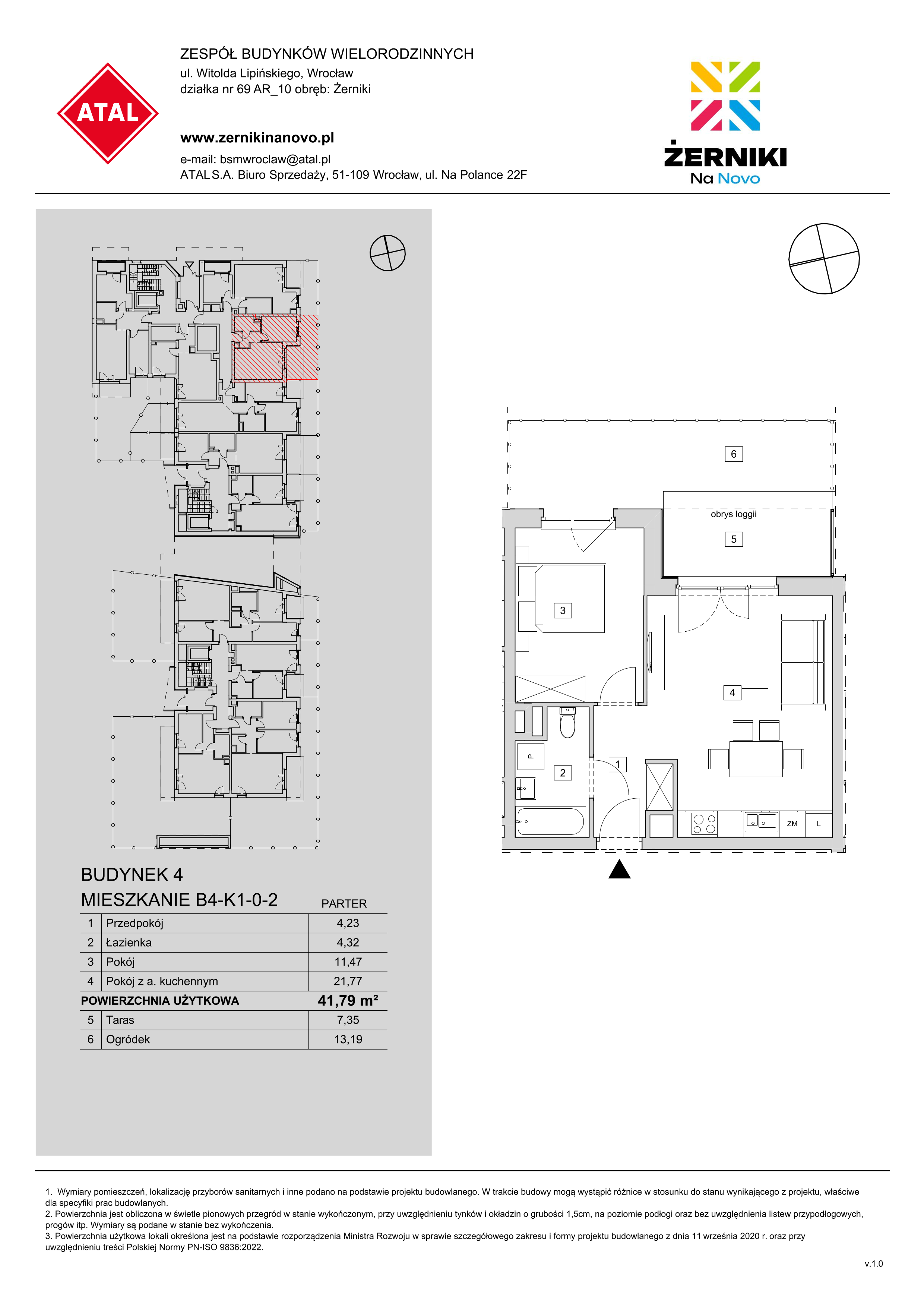 Mieszkanie 41,79 m², parter, oferta nr B4-K1-0-2, Żerniki Na Novo, Wrocław, Żerniki, ul. Maxa Berga-idx