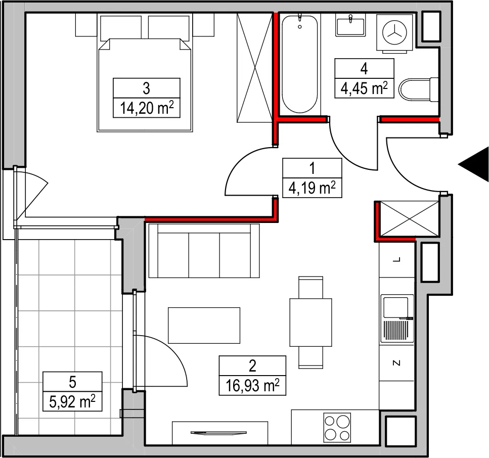 Mieszkanie 39,77 m², piętro 1, oferta nr D1.1.1.2, Nowy Targówek VI, Warszawa, Targówek, Targówek Mieszkaniowy, ul. Płosa 8-idx