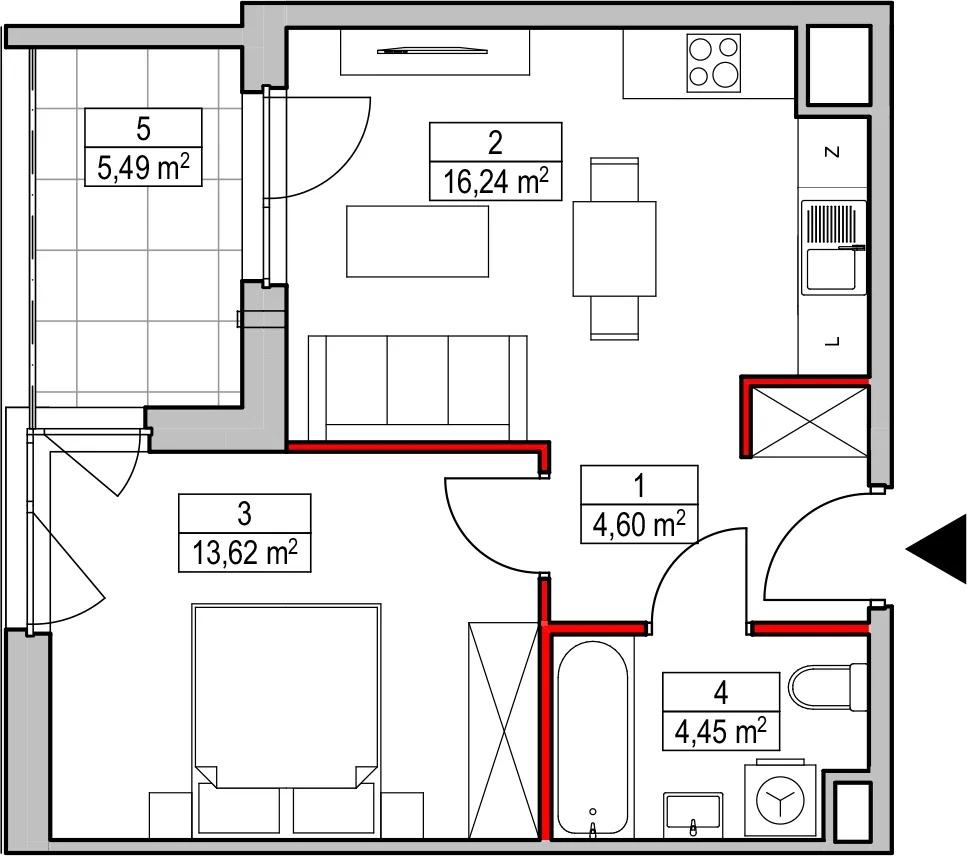 Mieszkanie 38,91 m², piętro 1, oferta nr D1.1.1.3, Nowy Targówek VI, Warszawa, Targówek, Targówek Mieszkaniowy, ul. Płosa 8-idx