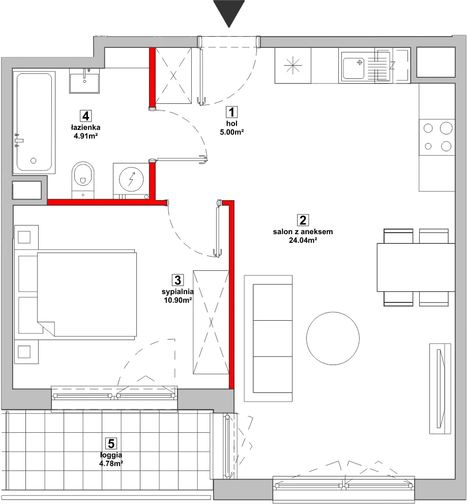 Mieszkanie 44,85 m², piętro 5, oferta nr P10.02.5.46, Osiedle Poematu, Warszawa, Wawer, Falenica, ul. Poematu-idx