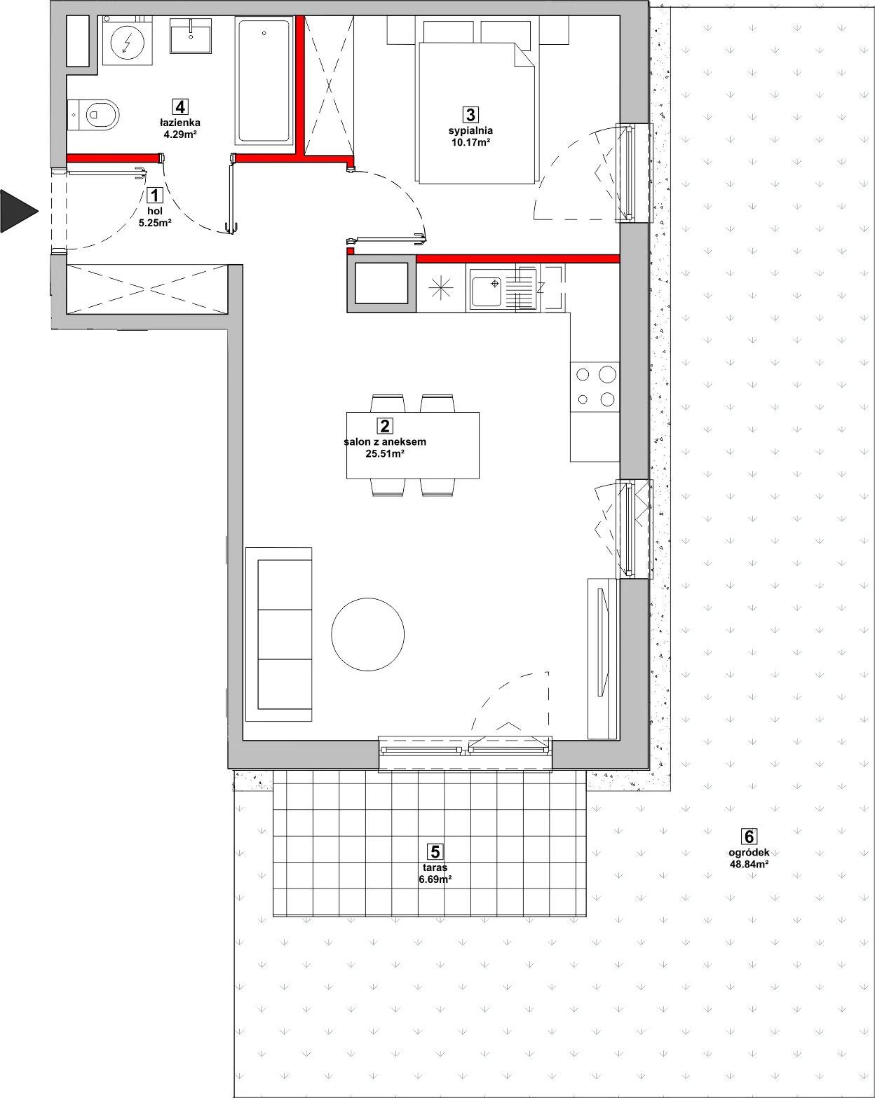 Mieszkanie 45,22 m², parter, oferta nr P10.05.0.101, Osiedle Poematu, Warszawa, Wawer, Falenica, ul. Poematu-idx