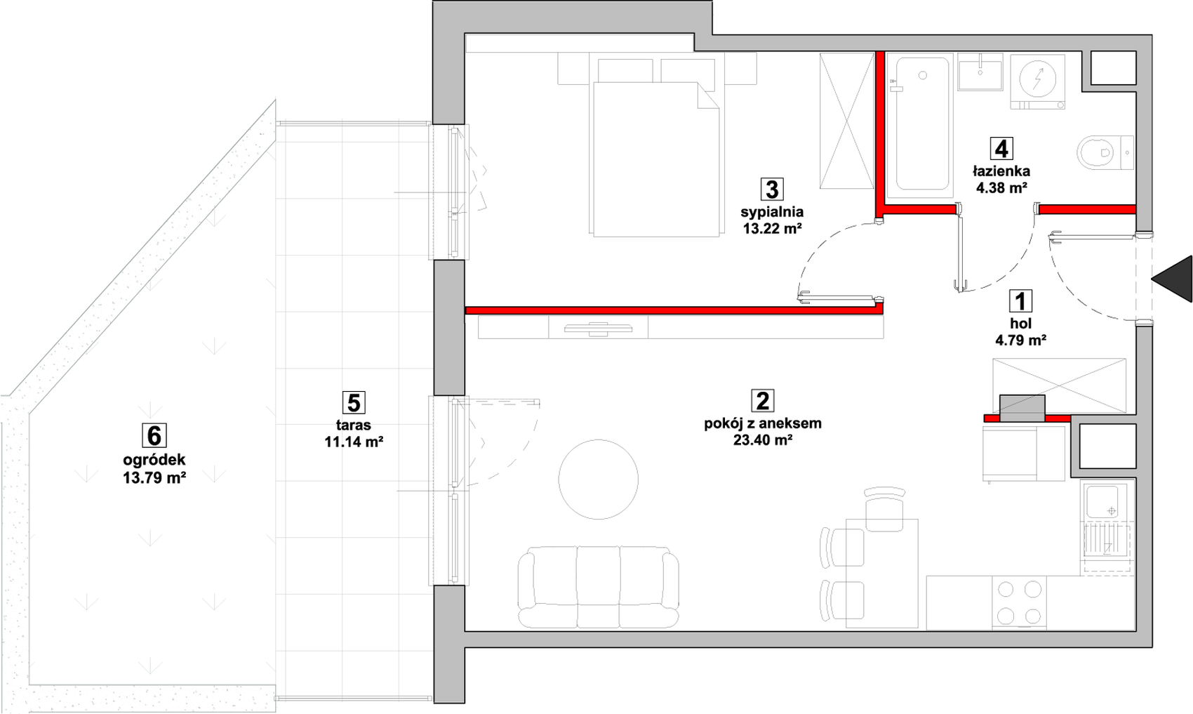 Mieszkanie 45,79 m², parter, oferta nr P9.04.0.96, Osiedle Poematu, Warszawa, Wawer, Falenica, ul. Poematu-idx