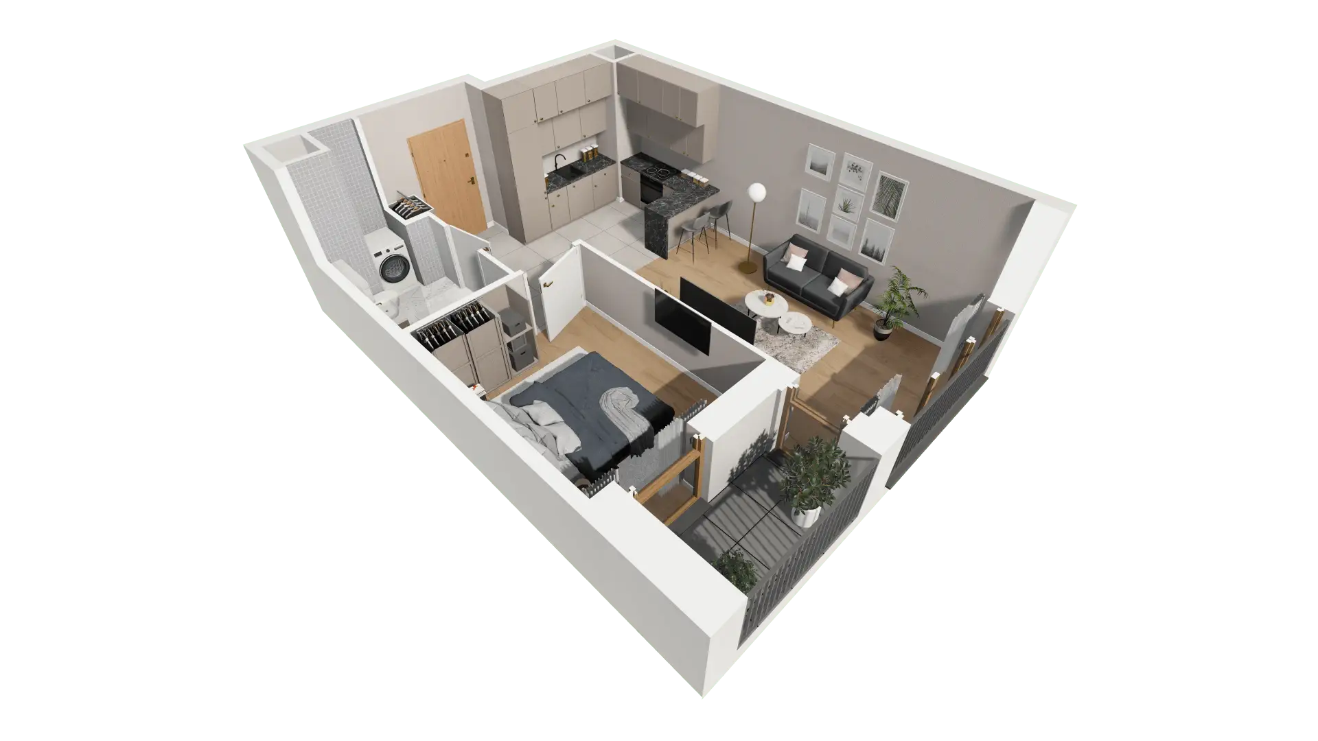 Mieszkanie 41,30 m², piętro 1, oferta nr BII.1.M47, Przewóz 42 ATAL II, Kraków, Podgórze, Płaszów, ul. Przewóz 42-idx