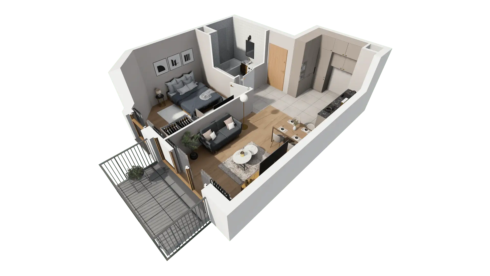 Mieszkanie 43,76 m², piętro 1, oferta nr BII.1.M50, Przewóz 42 ATAL II, Kraków, Podgórze, Płaszów, ul. Przewóz 42-idx