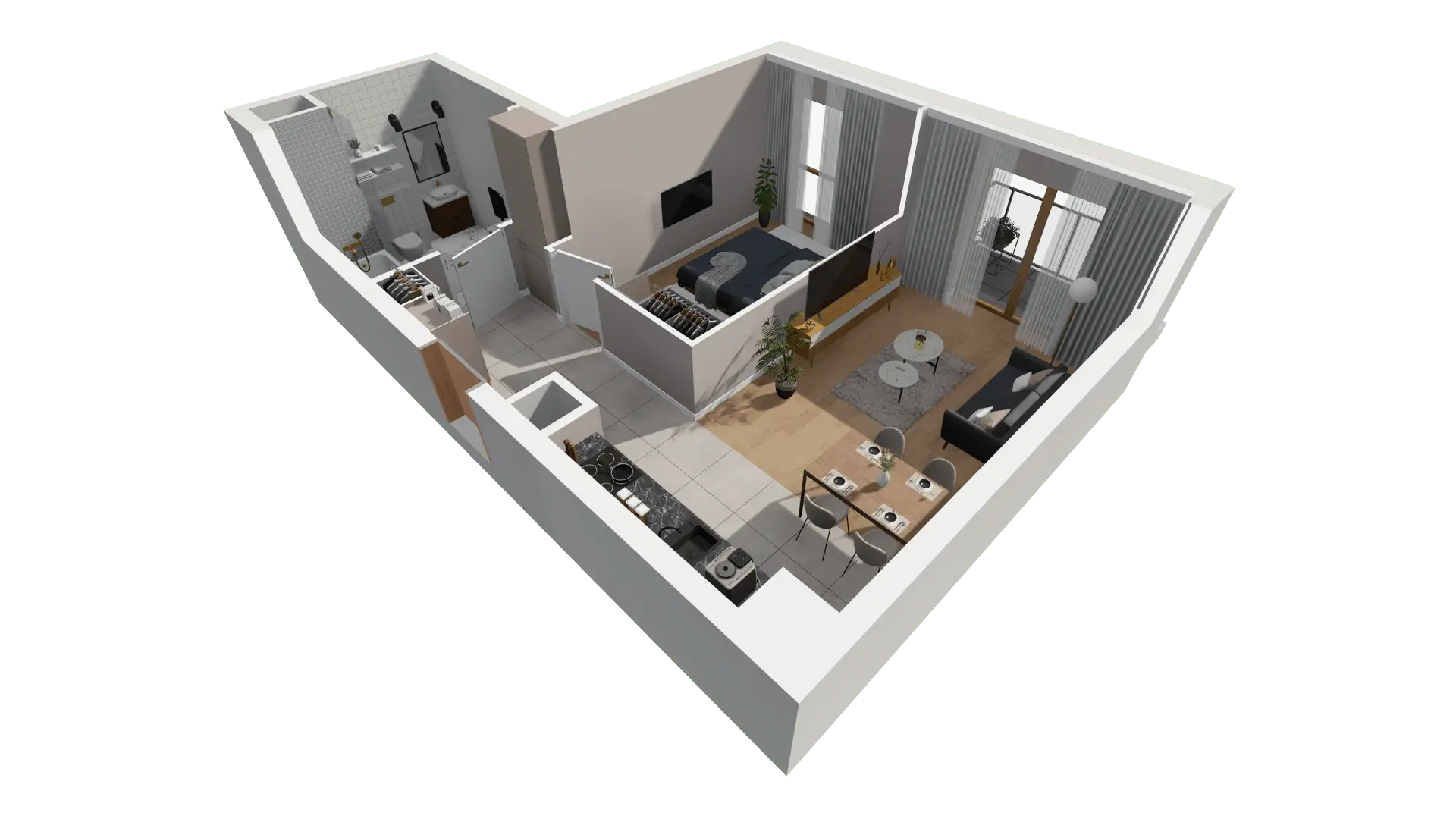 Mieszkanie 44,42 m², piętro 1, oferta nr BIII.1.M94, Przewóz 42 ATAL II, Kraków, Podgórze, Płaszów, ul. Przewóz 42-idx