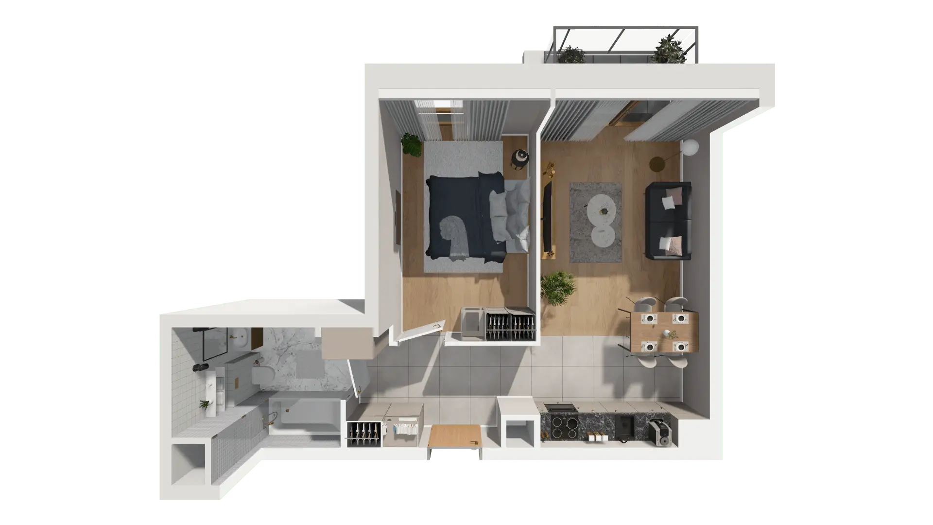 Mieszkanie 44,42 m², piętro 2, oferta nr BIII.2.M102, Przewóz 42 ATAL II, Kraków, Podgórze, Płaszów, ul. Przewóz 42-idx