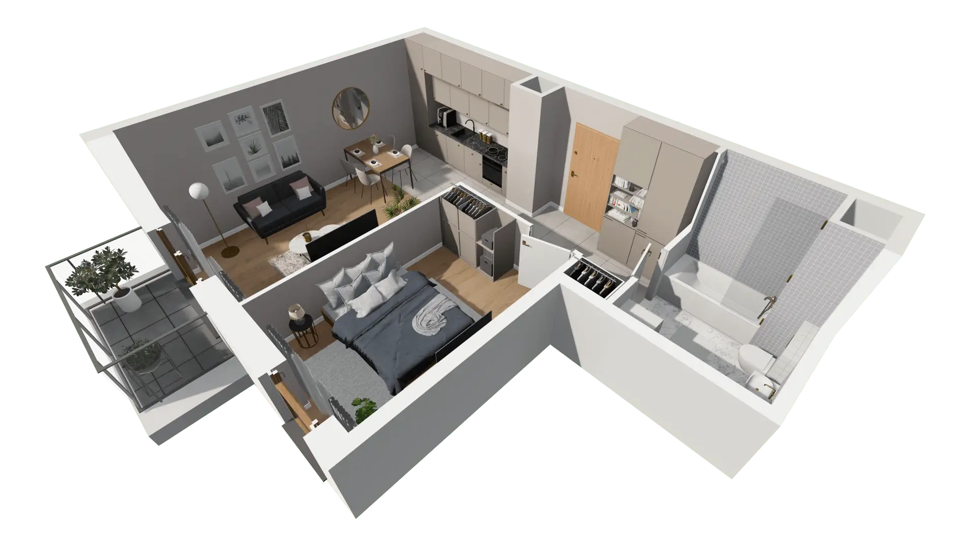 Mieszkanie 44,42 m², piętro 2, oferta nr BIII.2.M102, Przewóz 42 ATAL II, Kraków, Podgórze, Płaszów, ul. Przewóz 42-idx